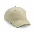 6 Panel Heavy Brushed Cotton Twill Wave Sandwich Cap